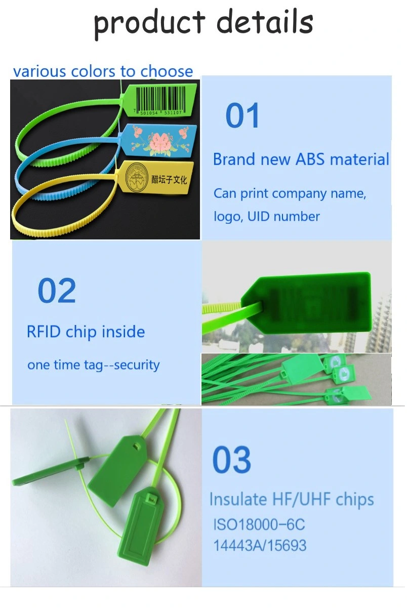 Factory RFID Cable Tie Tags Rewritable Waterproof 13.56MHz ABS RFID Seal